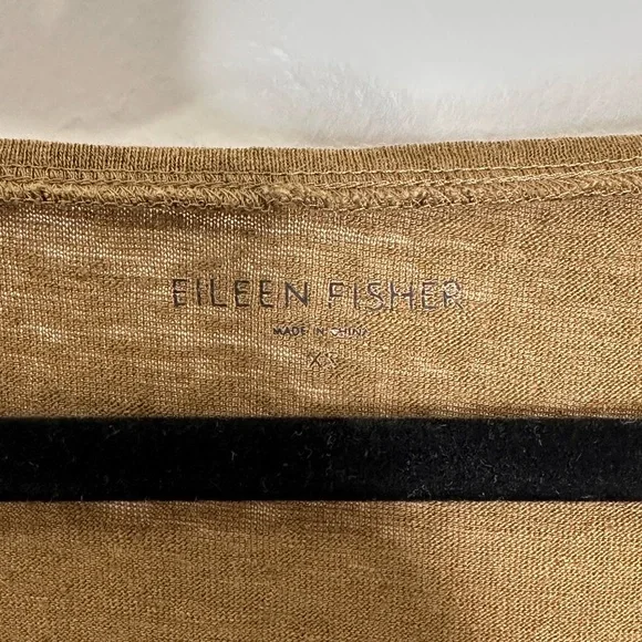 Eileen Fisher Earthy Brown Organic Linen Tank Top - Picture 5 of 12